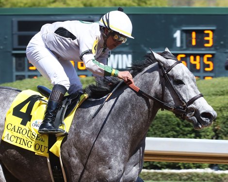 Acting Out wins the Carousel Stakes Saturday, April 2, 2022 at Oaklawn Park
