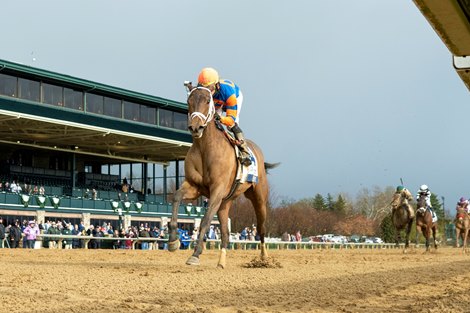 Nest and Irad Ortiz win the G1 Central Bank Ashland Stakes, Keeneland Race Track, Lexington, KY, April 8, 2022