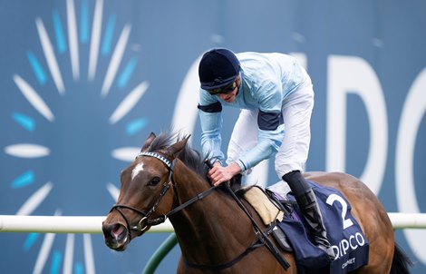 Cachet (James Doyle) wins 1000 Guineas Newmarket 1.5.22 Photo: Edward Whitaker