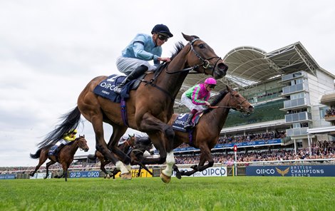Cachet (James Doyle) beats Prosperous Voyage  in the 1000 Guineas<br><br />
Newmarket 1.5.22 Pic: Edward Whitaker