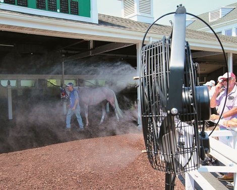 Monmouth Park, misters, cooling, fans, heat