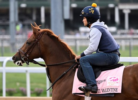 NY Bred Venti Valentine on track during training hours at Churchill Downs Race Track Wednesday May 4, 2022 in Louisville, KY.