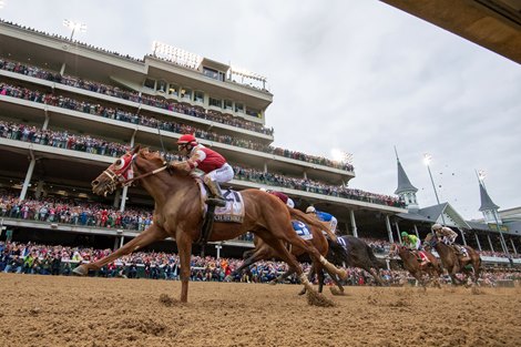 Rich Strike with Sonny Leon up wins the Kentucky Derby (G1) at Churchill Downs on May 7, 2022.