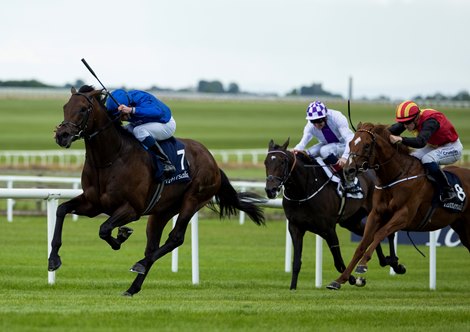 Native Trail and William Buick winning the Tattersalls Irish 2,000 Guineas.<br><br />
The Curragh.<br><br />
Photo: Patrick McCann/Racing Post<br><br />
21.05.2022