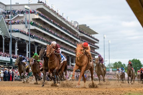 Rich Strike with Sonny Leon up wins the Kentucky Derby (G1) at Churchill Downs on May 7, 2022.