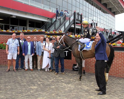 Lady Scarlet with Irad Ortiz Jr. win the 37th Running of the Miss Preakness Stakes (GIII) at Pimlico on May 20, 2022. Photo By: Chad B. Harmon