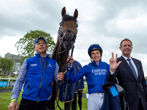 Native Trail and William Buick winning the Tattersalls Irish 2,000 Guineas for Charlie Appleby.<br><br />
The Curragh.<br><br />
Photo: Patrick McCann/Racing Post<br><br />
21.05.2022