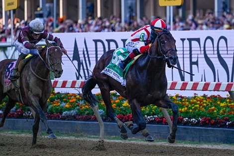 Early Voting with Jose Ortiz up wins the Preakness (G1) at Pimlico on May 21, 2022.