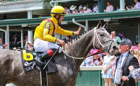 Pauline’s Pearl with Joel Rosario wins The La Troienne G1 at Churchill Downs, Louisville, Kentucky on May 6, 2022