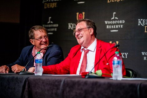 (L-R): Herbert Reed, Eric Reed at the Press Conference. Rich Strike with Sonny Leon wins The Kentucky Derby at Churchill Downs, Louisville, Kentucky on May 7, 2022