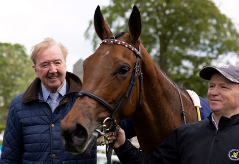 Homeless Songs and Chris Hayes wins the Tattersalls Irish 1,000 Guineas by 5&#189; lengths for Dermot Weld. The Curragh. Photo: Patrick McCann/Racing Post 22.05.2022