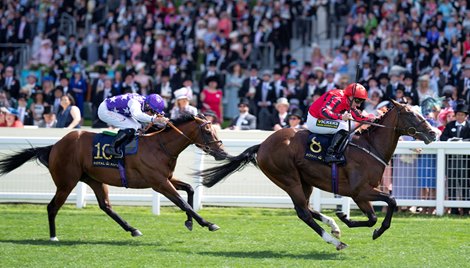 The Ridler (Paul Hanagan) wins the Norfolk Stakes<br><br />
Royal Ascot 16.6.22 Pic: Edward Whitaker