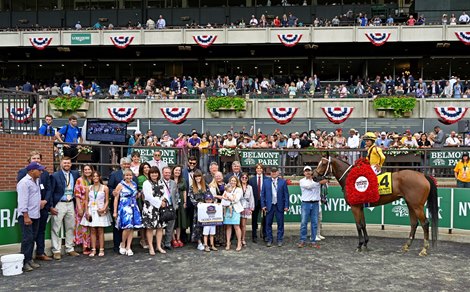 Clairiere with Joel Rosario beat Ogden Phipps Stakes (G1) at Belmont Park on June 11, 2022.
