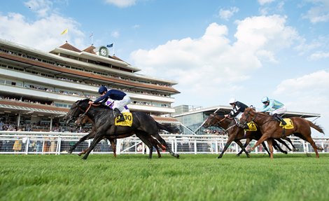Wings Of War (Adam Kirby) win the Mill Reef Stakes<br><br />
Newbury 18.9.21 Pic: Edward Whitaker