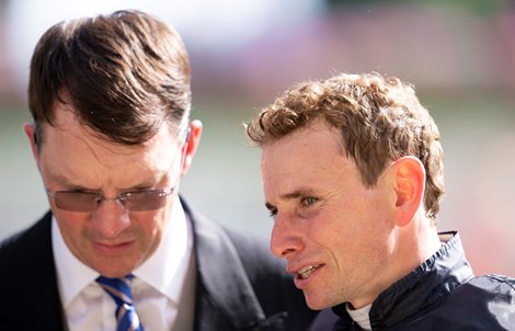 Aidan O&#39;Brien and Ryan Moore  after Kyprios&#39;s victory<br><br />
Royal Ascot 16.6.22 Pic: Edward Whitaker
