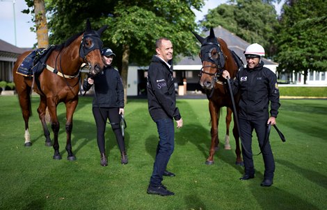 Australian trainer Chris Waller at Ascot with his 2 runners Home Affairs (L) and Nature Strip 10.6.22 Pic: Edward Whitaker