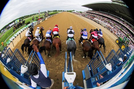 Horses race in the Belmont Stakes (G1) at Belmont Park in Elmont, NY on June 11, 2022.