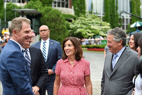 2022 Belmont Stakes Day Kathy Hochul, Bobby Flay