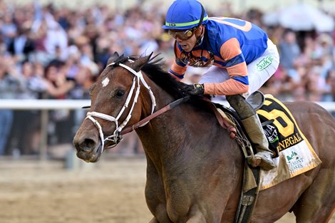 Mo Donegal wins the 2022 Belmont Stakes at Belmont Park