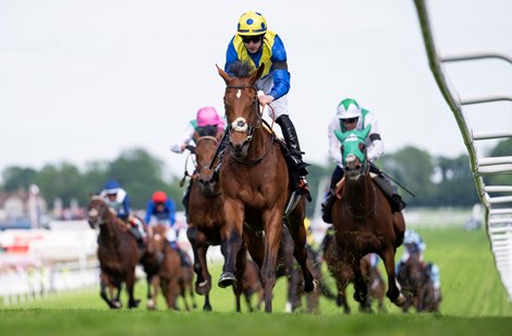 Desert Crown (Richard Kingscote) wins the Derby Epsom 4.6.22