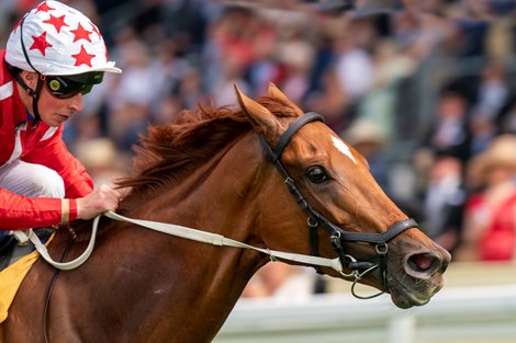 Saffron Beach and William Buick win the G2 Duke of Cambridge Stakes, Royal Ascot, Ascot, UK, 6-15-22, Mathea Kelley