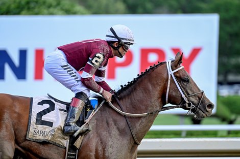 Epicenter with jockey Joel Rosario wins the 59th running of The Jim Dandy at the Saratoga Race Course Saturday July 30, 2022 in Saratoga Springs N.Y. Photo Special to the Times Union by Skip Dickstein
