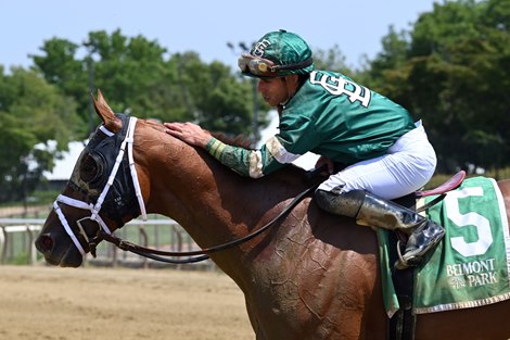 Dynamic One wins the 2022 Suburban Stakes at Belmont Park