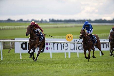 Agartha and Declan McDonogh wins the Alpha Centauri Debutante Stakes (Group 2).<br><br />
The Curragh Racecourse.<br><br />
Photo: Patrick McCann/Racing Post<br><br />
21.08.2021