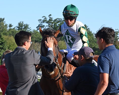 Big Invasion wins the 2022 Mahony Stakes at Saratoga. Photo: Coglianese Photos