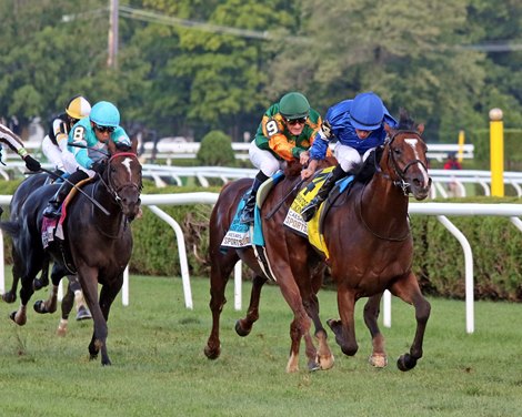 Nations Pride with William Buick win the 4th Running of the Saratoga Derby Invitational (GI) at Saratoga on August 6, 2022