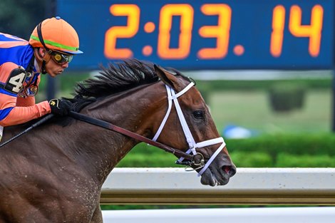 Nest ridden by Irad Ortiz Jr. pulled away from the field and never looked back on the way to the win in the 142nd running of The Alabama at the Saratoga Race Course Saturday Aug. 20, 2022 in Saratoga Springs N.Y.