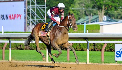 Epicenter with Joel Rosario won the Runhappy Travers Stakes (G1) at Saratoga Racecourse in Saratoga Springs, NY, on August 27, 2022.