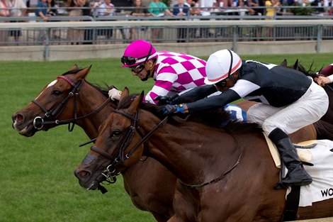 Jockey Patrick Husbands guides Fev Rover to victory in the $200,000 Guaranteed Grade II Canadian Stakes for owner Tracy Farmer and trainer Mark Casse.
