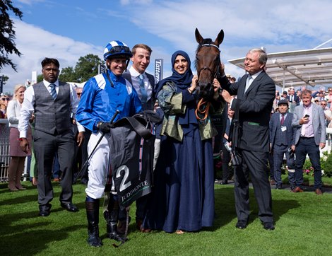 Baaeed and Jim Crowley win the Juddmone International<br><br />
York 17.8.22 Pic: Edward Whitaker