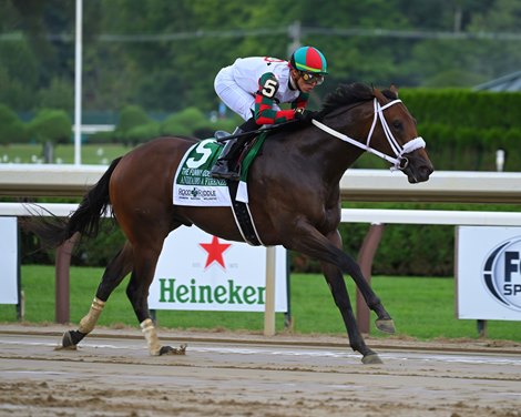Andiamo a Firenze with Irad Ortiz Jr. wins the Funny Side.<br><br />
Travers week at Saratoga Race Course on Aug. 26, 2022.