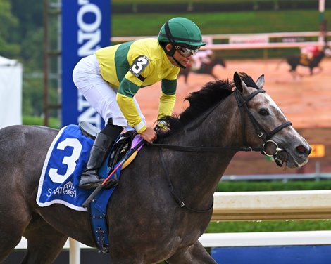 Maple Leaf Mel with Joel Rosario wins The Seeking the Ante.<br>
Travers week at Saratoga Race Course on Aug. 26, 2022.