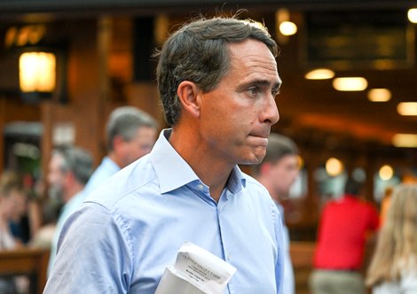 Ben McElroy at the August yearling session of The Saratoga Sale on Aug. 8, 2022, in Saratoga Springs, N.Y.