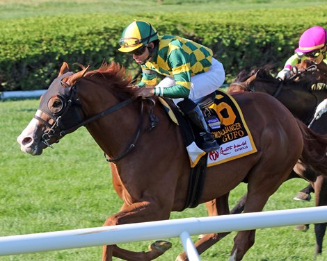 Gufo with Joel Rosario win the 48th Running of The Sword Dancer (GI) at Saratoga on August 27, 2022. Photo By: Chad B. Harmon