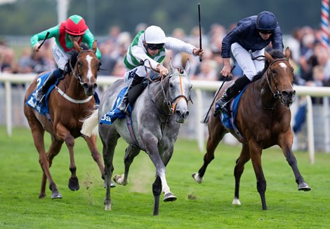 Alpinista (Luke Morris) beats Tuesday (Ryan Moore) in the Yorkshire Oaks<br><br />
York 081822