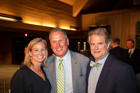 Shannon Arvin, Dan Metzer and Will Arvin at the TOBA awards at Keeneland on, Saturday Sept. 10, 2022  in Lexington, Ky. Photo by Mark Mahan Mahan Multimedia