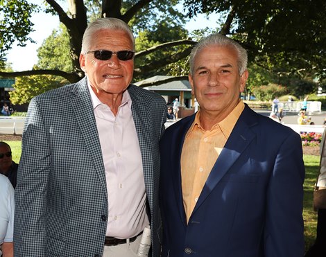 Chuck Spina and Joe Ioia at Monmouth Park Racetrack in Oceanport, NJ Photo By Bill Denver/EQUI-PHOTO