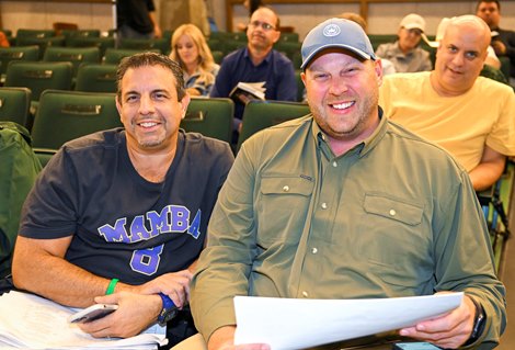 (L-R): Mike Repole and Jacob West at the Keeneland September Yearling Sale on Sept. 13, 2022, at Keeneland in Lexington, KY.