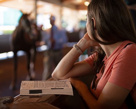 horse scene in round back.  Scenes at Keeneland September Sale on September 20, 2022.