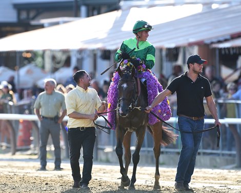 Virginia Joy wins the 2022 Flower Bowl Stakes at Saratoga