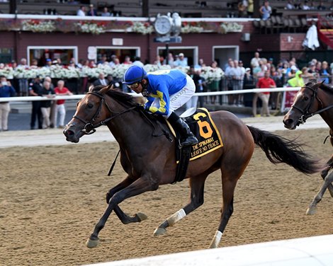 Leave No Trace wins the 2022 Spinaway Stakes at Saratoga