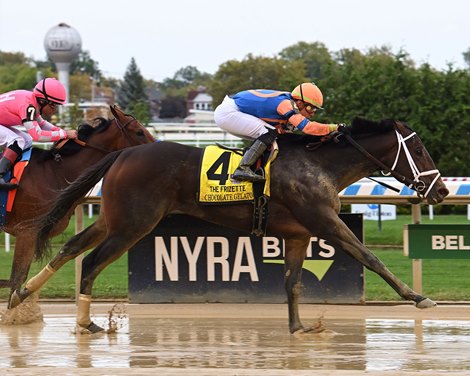 Chocolate Gelato wins Frizette Stakes on Sunday, October 2, 2022 at Belmont in Big A