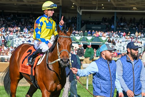 Slammed with Florent Geroux wins The Thoroughbred Club of America (G2) at Keeneland, Lexington, Kentucky on October 8, 2022