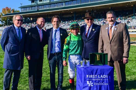 Owner Peter Brant with In Italian with Joel Rosario wins The UK HealthCare First Lady (G1) at Keeneland, Lexington, Kentucky on October 8, 2022