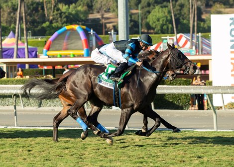 Cabo Spirit and jockey Joe Bravo win the G2T $200,000 Twilight Derby  Saturday, October 29, 2022 at Santa Anita Park, Arcadia, CA.