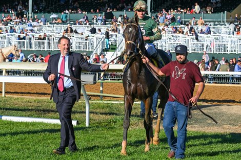 Rory Babich with Forte with Irad Ortiz, Jr. wins Claiborne Breeders&#39; Futurity (G1) at Keeneland, Lexington, Kentucky on October 8, 2022